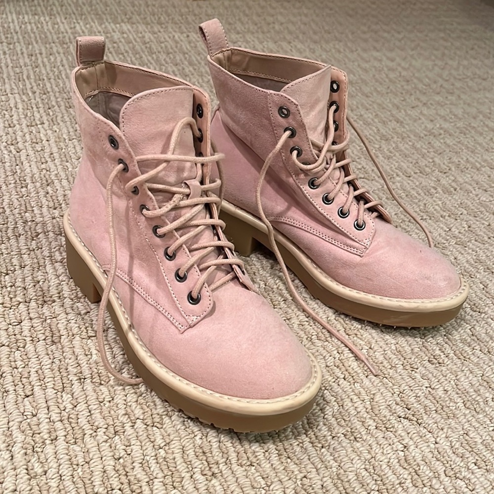 Divided pink boots